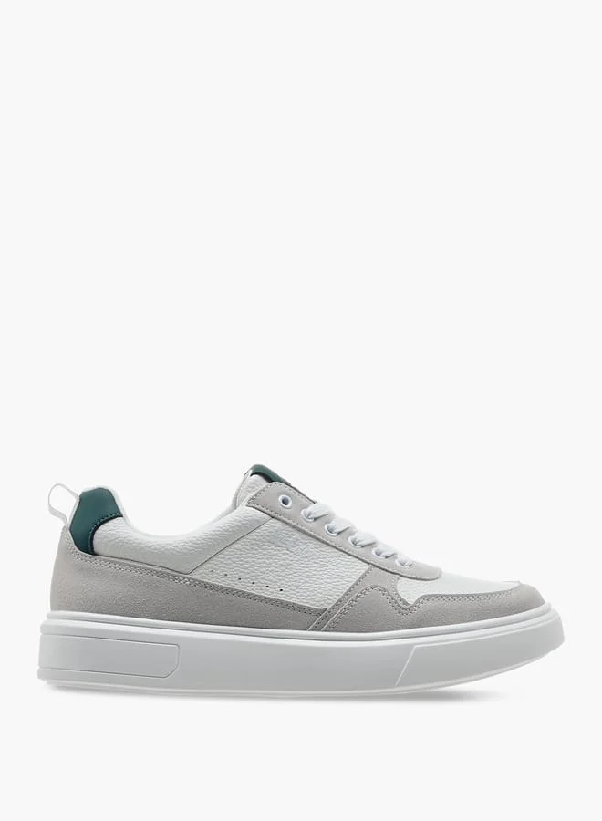 Lee Cooper Men's Panelled Lace-Up Sneakers with Pull Tabs