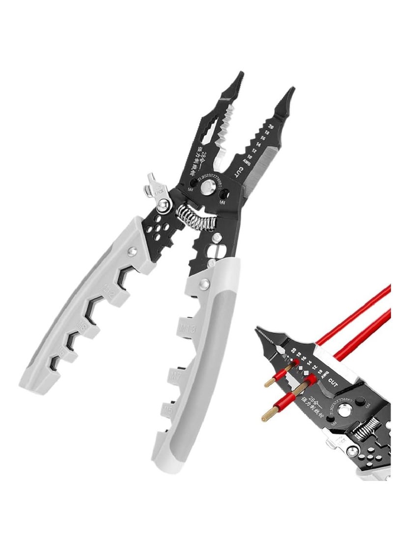 Gopinath Autolink - Gopinath Autolink 28 In 1 Stainless Steel Multifunction Wire Stripper and Cutter Pliers Tools For Electricians Crimper with Splitting Hand Tool for Cutting Stripping - Image 1