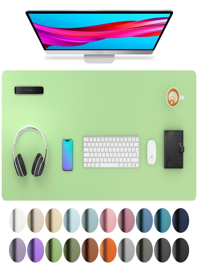 Aothia Leather Desk Pad Protector,Mouse Pad,Office Desk Mat, Non-Slip PU Leather Desk Blotter,Laptop Desk Pad,Waterproof Desk Writing Pad for Office and Home (36'' x 17'', Foam Green) - Image 1
