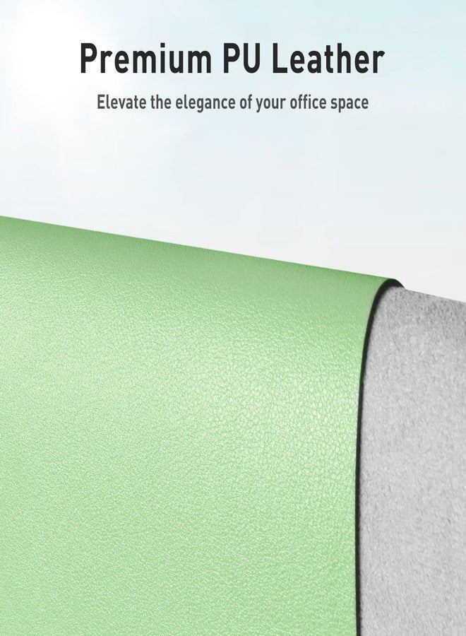 Aothia Leather Desk Pad Protector,Mouse Pad,Office Desk Mat, Non-Slip PU Leather Desk Blotter,Laptop Desk Pad,Waterproof Desk Writing Pad for Office and Home (36'' x 17'', Foam Green) - Image 2