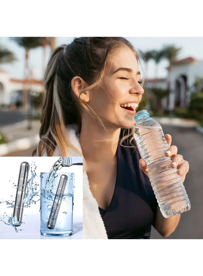 عصا الماء القلوي المحمولة – فضية اللون – معزز فوري لدرجة الحموضة ومُؤيَّن الهيدروجين – هيكل من الفولاذ المقاوم للصدأ – يرفع درجة الحموضة إلى 9-10 – مضاد للأكسدة – يساعد في فقدان الوزن – إزالة الفلورايد والكلور – مناسب للسفر والجيم والمنزل والمكتب – سهل الاستخدام – عصا قلوية بتصميم مضغوط – معادن ممتازة – ماء غني بالهيدروجين – ترطيب مثالي. - Image 5
