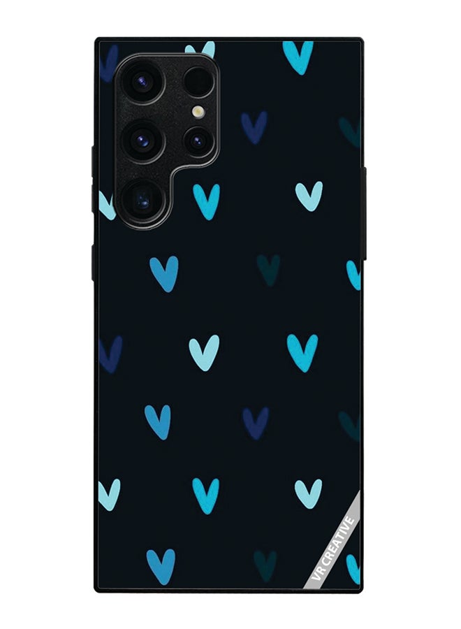VR CREATIVE Protective Case Cover For Samsung Galaxy S25 Ultra Blue Hearts Design Multicolour