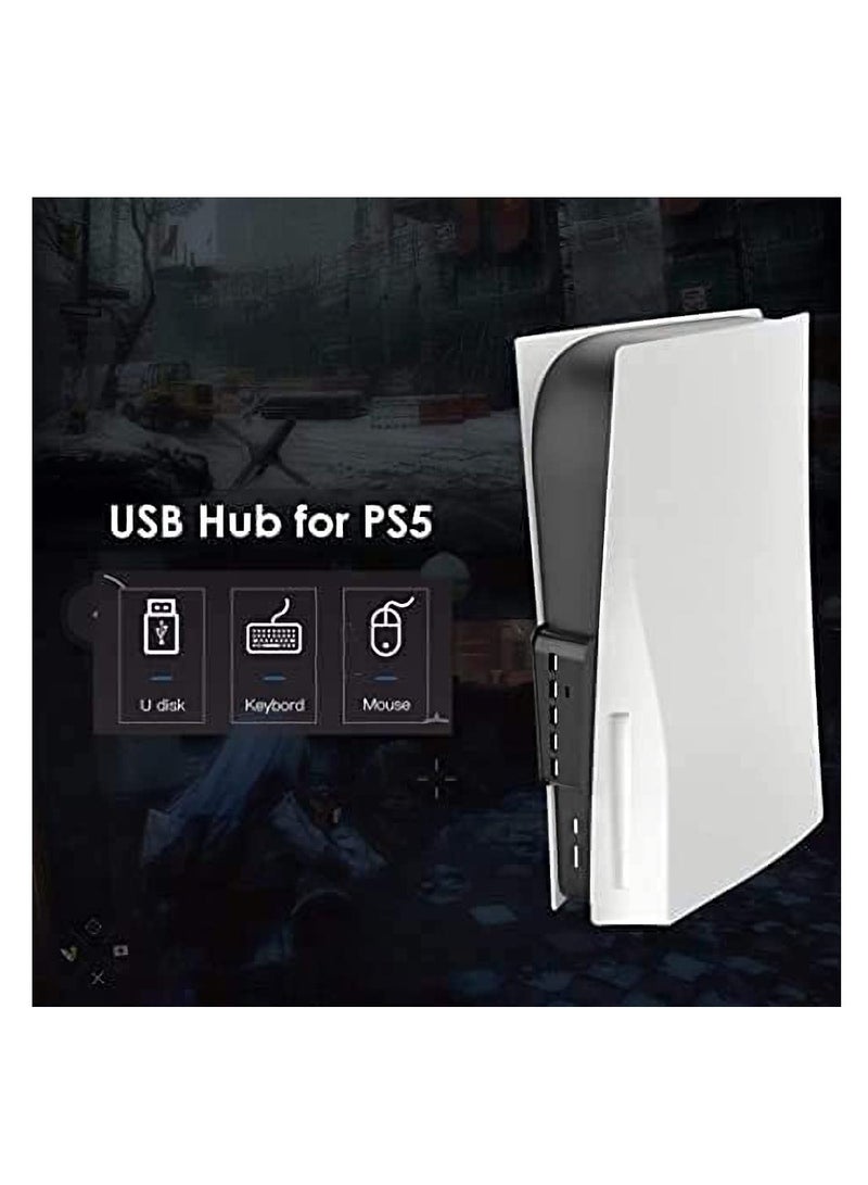 Excefore USB hub For PS5 , USB 2.0 3.0 High-Speed Expansion Adapter,with a Type c Port,A USB Charging Port and 4 USB Extension Ports,Perfect USB Hub Designed for PS5 (Black) - Image 3
