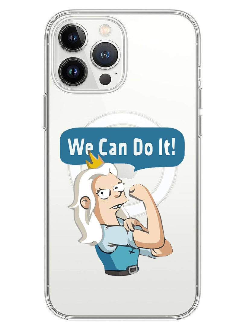 Theodor Magnetic Case for iPhone 14 Pro Max 6.7-inch Compatible with MagSafe Wireless Charging, Shockproof Phone Bumper Cover We can do it-01 - Image 1