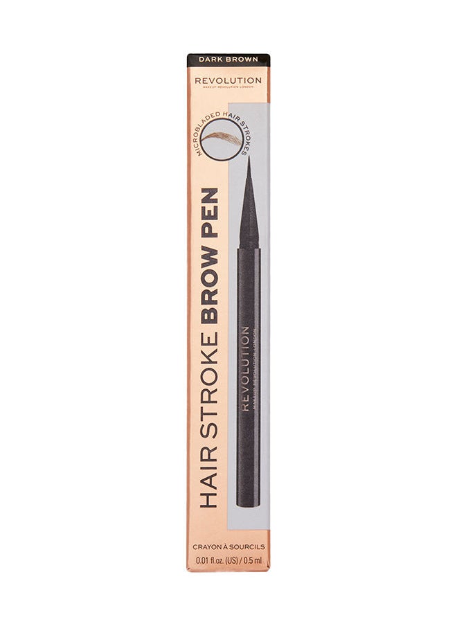 Makeup Revolution - Hair Stroke Brow Pen Dark Brown - Image 1