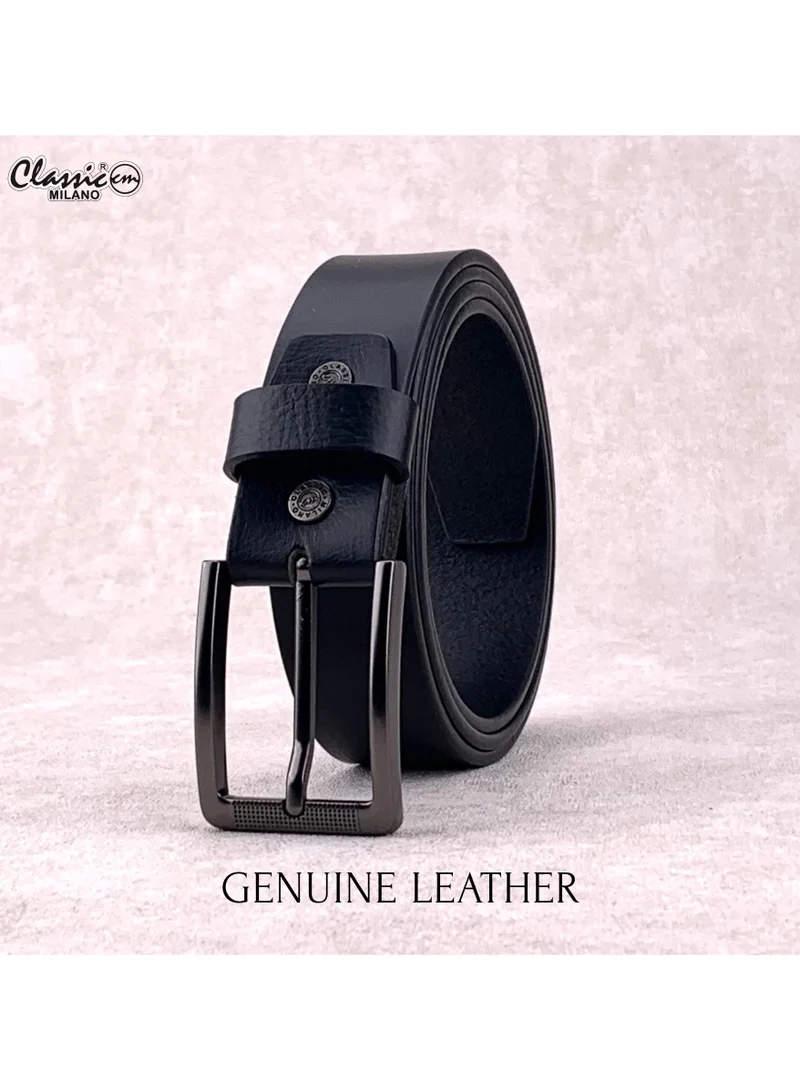 Classic Milano Black (StateMilled35MM) Classic Milano Genuine Leather Belt for Men – Black and Brown Formal Men's Belt  – Men Belts for Office & Business Wear – Mens Belt Leather with Gift Box for Men | Best Price UAE