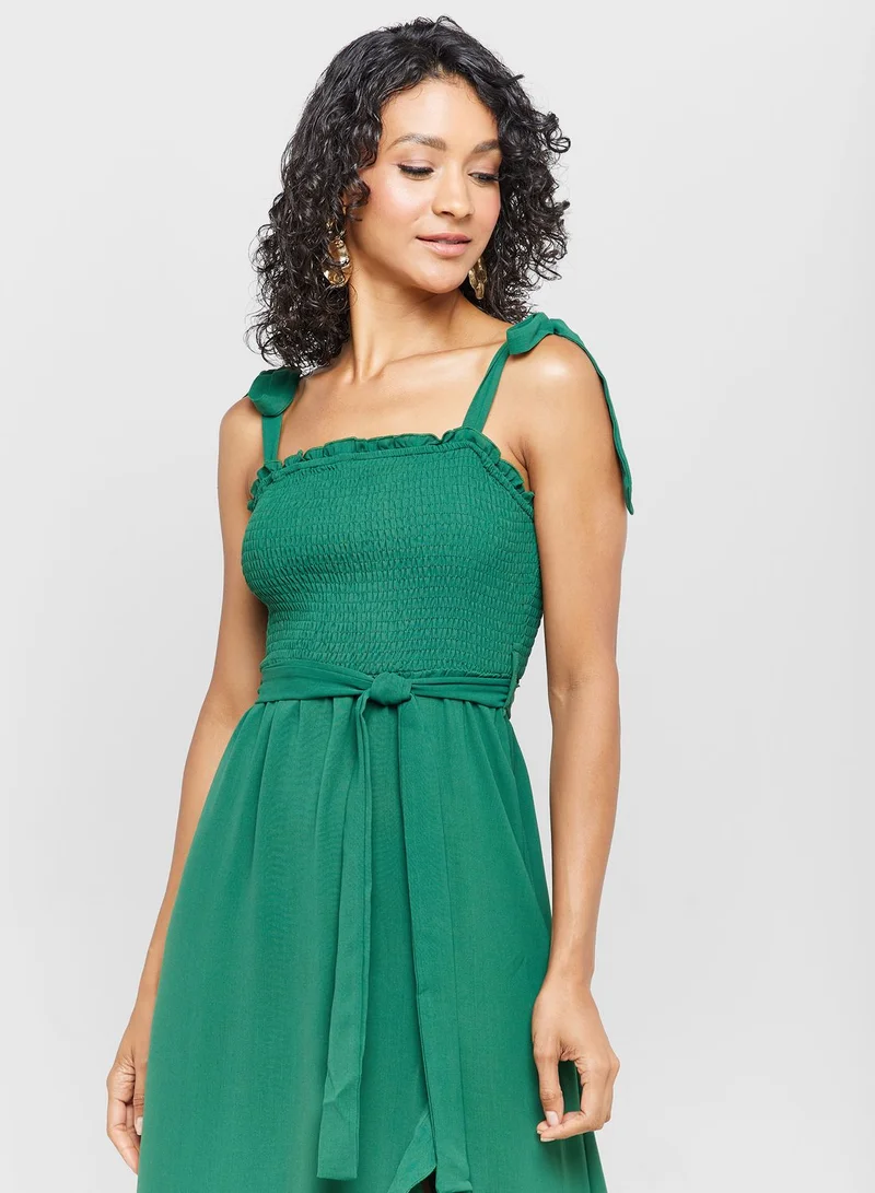 ELLA Ruffle Hem Midi Dress