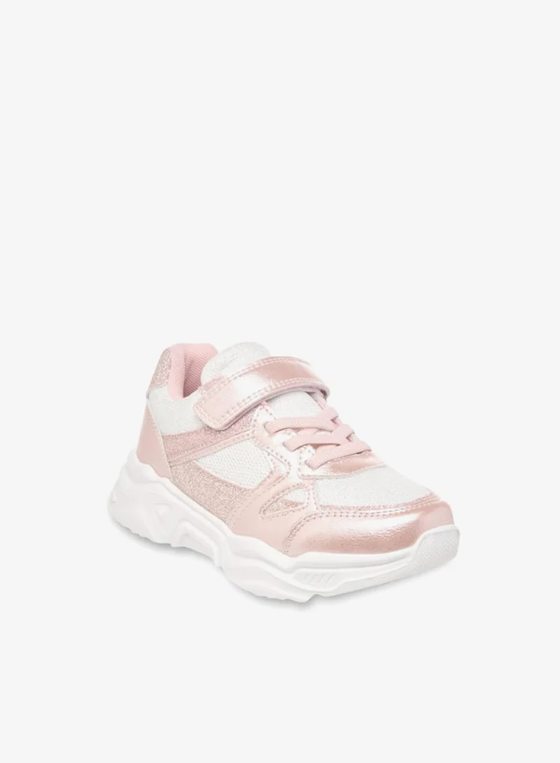 جونيورز سنيكرز بناتي بنعل سميك بتصميم بانل وإغلاق بشريط لاصق