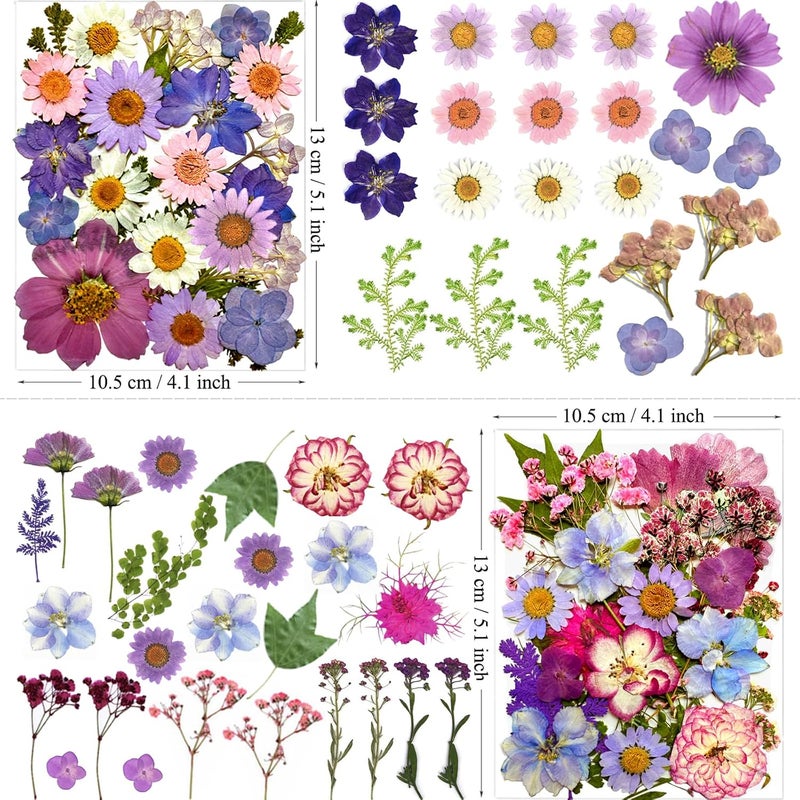 MIKIYA 91Pcs Purple Pressed Dried Flowers for Resin Molds, Assorted Real Natural Bulk Dry Floral Leaves for DIY Art Crafts, Epoxy Jewelry, Candle, Soap Making, Nails Decors Gifts - Image 5