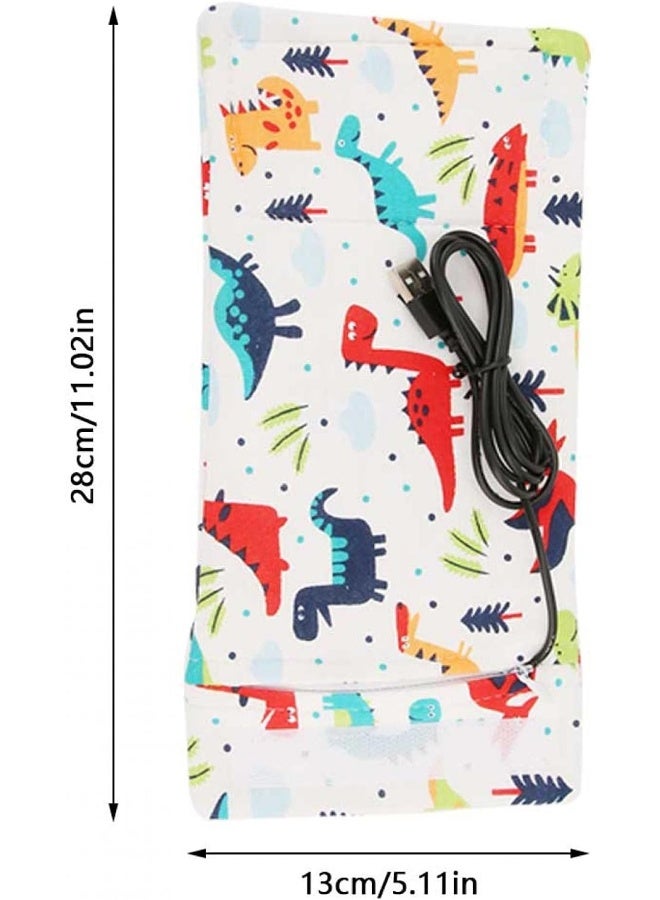 GOTOTOP Bottle Warmer Bag, Bottle Warmer Case Milk Warmer, Portable Cooler Bag with USB Charging Port for Baby Care(Dinosaur) - Image 5