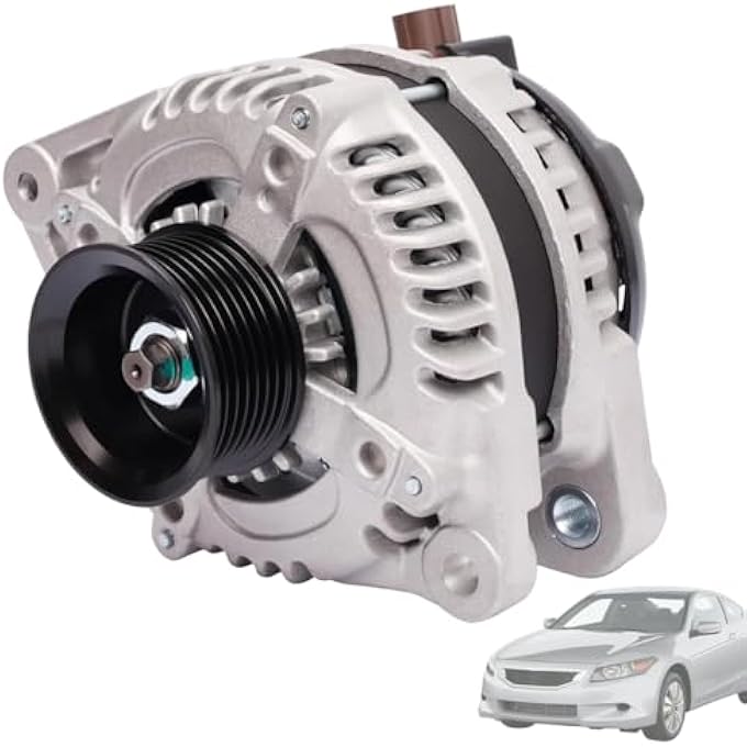 CUSTONEPARTS Alternator 130A 12V CW 7-Groove FIT 20082012 Honda Accord 2.4L; FIT 20092014 Acura TSX 2.4L Replaces 11390N, 11390, 104210-5890, 31100-R40-A01 - Image 1