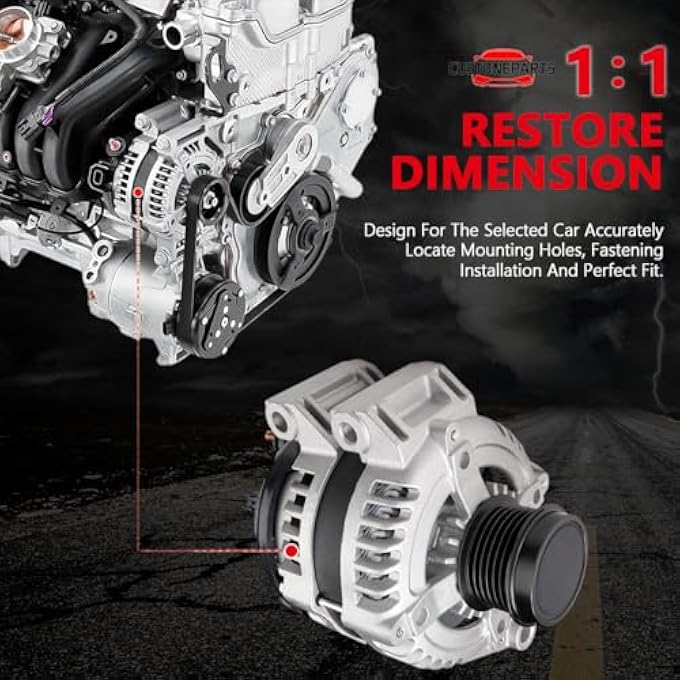 CUSTONEPARTS Alternator 130A 12V CW 7-Groove FIT 20082012 Honda Accord 2.4L; FIT 20092014 Acura TSX 2.4L Replaces 11390N, 11390, 104210-5890, 31100-R40-A01 - Image 5