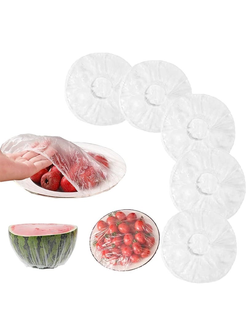 100 Pieces Stretch Food Storage Bag Covers for Food Containers, Stretch Lids for Food Storage, Meal Prep, Plastic Lids for Family Outdoor Use, Clear - Image 2