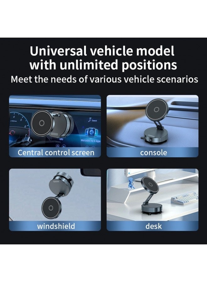 حامل جوال للسيارة مغناطيسي وبه شفط هوائي [2025 جديد] - دوار 360° قابل للتعديل - متوافق مع آيفون 16/15/14/13/12 برو ماكس وسامسونج جلاكسي S21-S24 الترا - للسيارة والجيم والمرآة والحمام (أسود) - Image 5