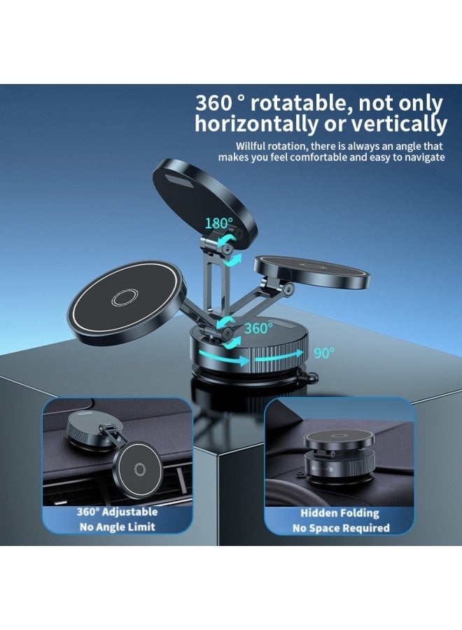 حامل جوال للسيارة مغناطيسي وبه شفط هوائي [2025 جديد] - دوار 360° قابل للتعديل - متوافق مع آيفون 16/15/14/13/12 برو ماكس وسامسونج جلاكسي S21-S24 الترا - للسيارة والجيم والمرآة والحمام (أسود) - Image 4