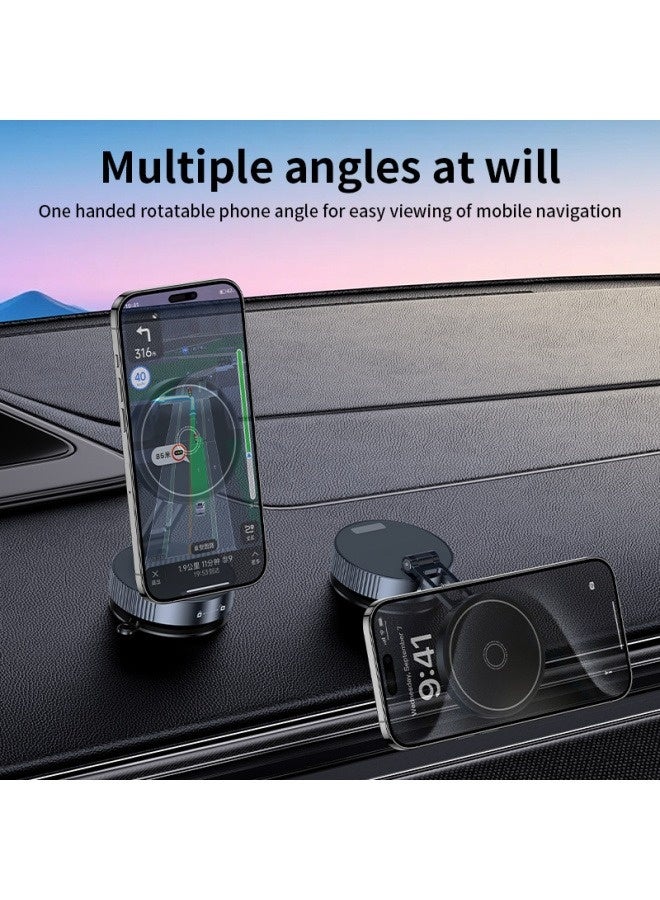 حامل جوال للسيارة مغناطيسي وبه شفط هوائي [2025 جديد] - دوار 360° قابل للتعديل - متوافق مع آيفون 16/15/14/13/12 برو ماكس وسامسونج جلاكسي S21-S24 الترا - للسيارة والجيم والمرآة والحمام (أسود) - Image 3