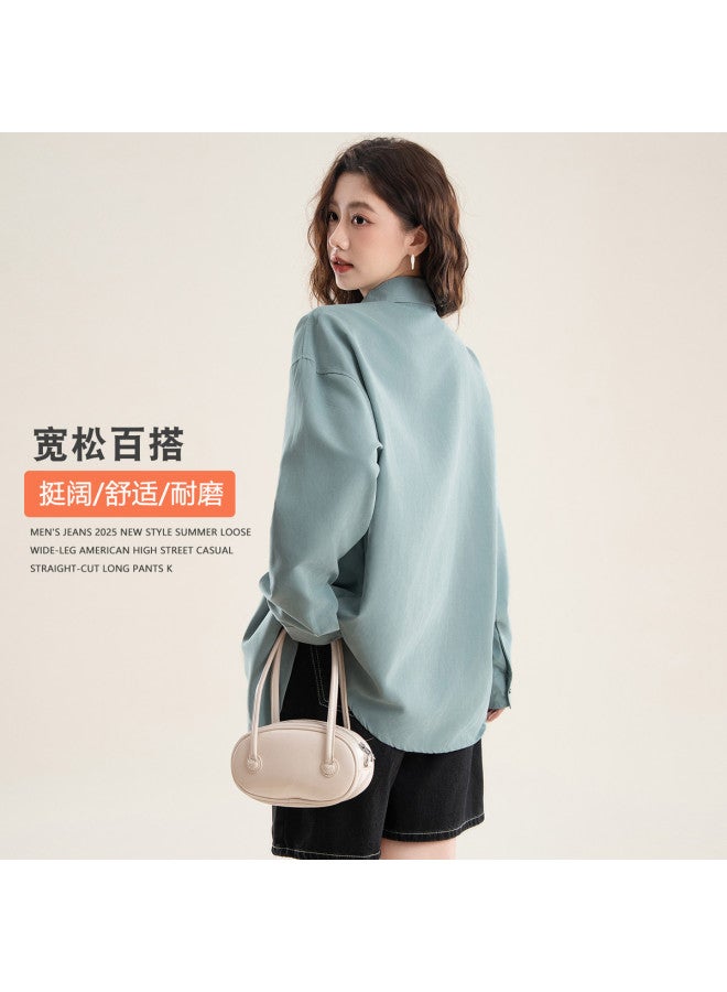 Baleno Couple'S Casual Shirt Minimalist Solid Color Basic Versatile Daily Commute Cardigan Jacket Trendy Fashion - Image 5