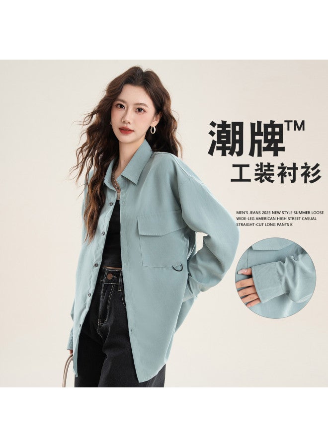 Baleno Couple'S Casual Shirt Minimalist Solid Color Basic Versatile Daily Commute Cardigan Jacket Trendy Fashion - Image 4