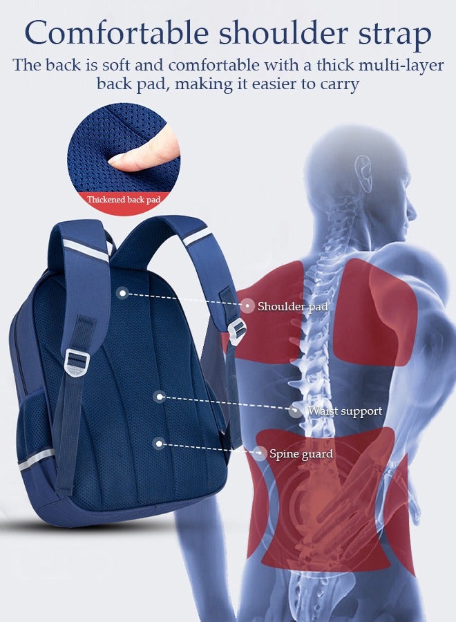 DUNISO Kids School Backpack, Large Capacity Backpack for Boys, Lightweight Schoolbag for Teen Boys Bookbag with Compartments Reflective Strip, Watrer Resistant Bookbag for Elementary Primary School - Image 2