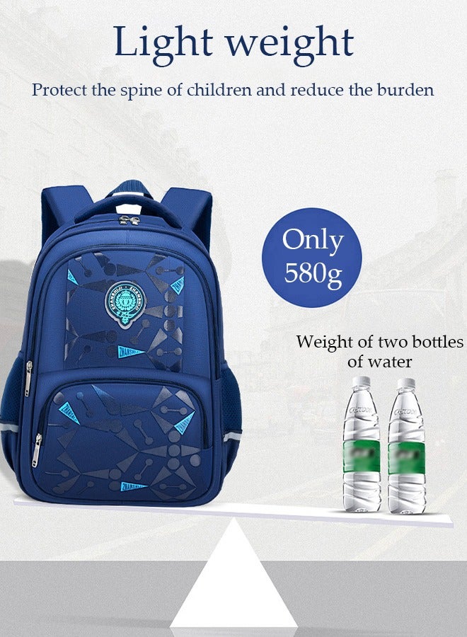 DUNISO Kids School Backpack, Large Capacity Backpack for Boys, Lightweight Schoolbag for Teen Boys Bookbag with Compartments Reflective Strip, Watrer Resistant Bookbag for Elementary Primary School - Image 5