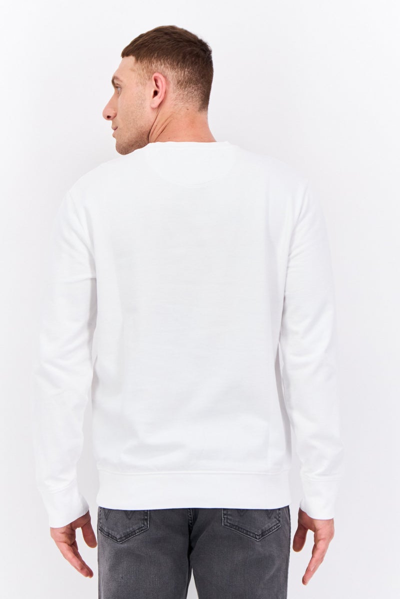 Levi's سويت شيرت للرجال بأكمام طويلة وياقة دائرية، طباعة جرافيك، مجموعة بيضاء - Image 3