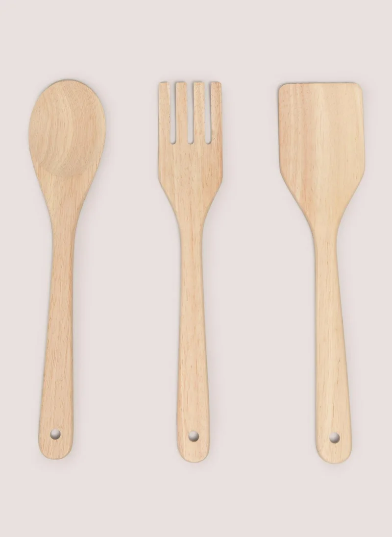 Matalan 3 Pack Wooden Utensil Set