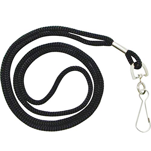 HOSL Black Nylon Lanyards, 100 Pack Bulk Office ID Card Lanyards with Swivel Hook (Modern/Fitted, 19 inches, 1.54lb) - Image 1