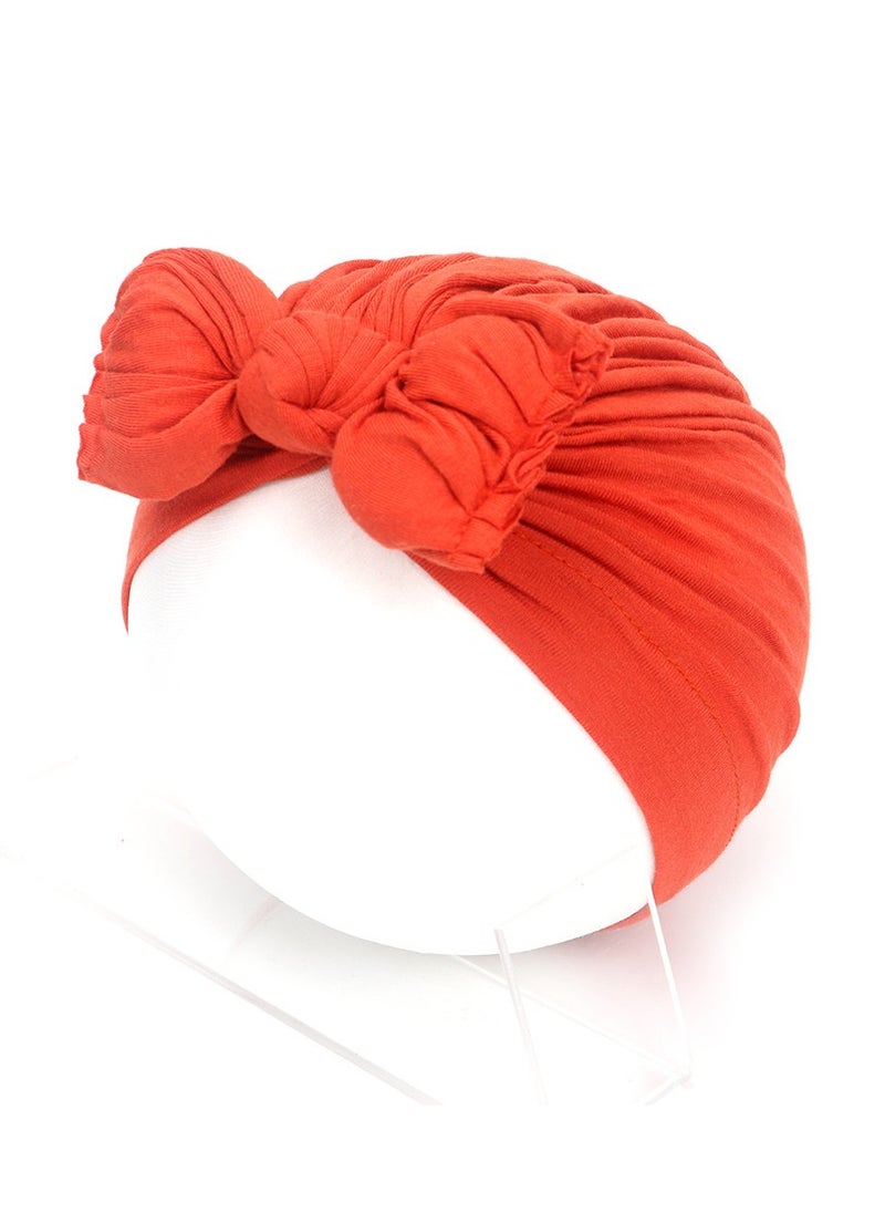 Generic - Baby Bow Hat Rust Red - Image 1