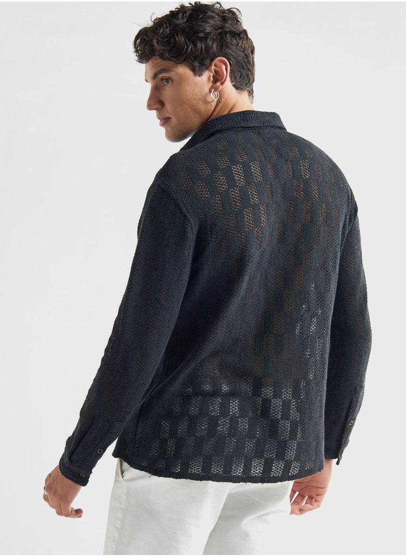 FAV Textured Regular Fit Shirt  - Image 2