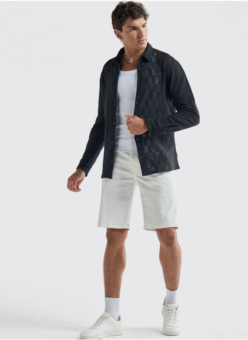 FAV Textured Regular Fit Shirt  - Image 4