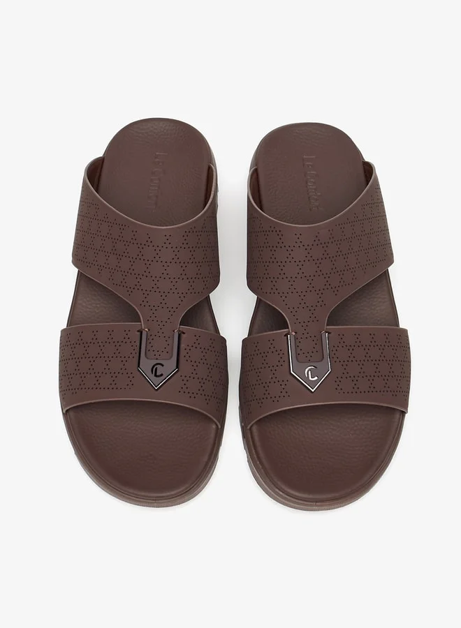 لو كونفورت Men's Textured Arabic Sandals with Metal Accent