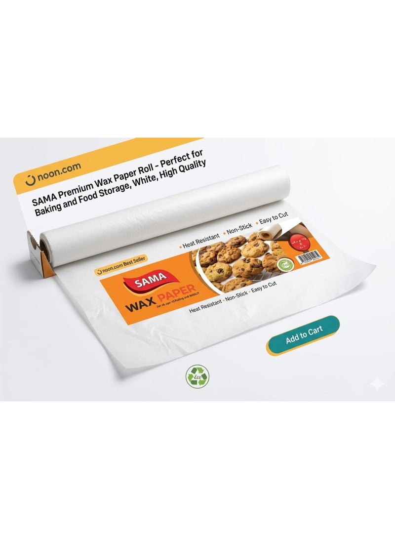 SAMA Premium Parchment Paper Roll by Sama, Non-Stick, Heat & Grease Resistant, Perfect for Baking, Air Frying & Cooking, Built-in Cutter – 5m x 30cm - Image 3