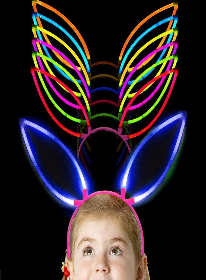 GiftExpress Easter Glow Stick Bunny Ear Headbands, 12 Pack Assorted Colors, Glow Party Headwear for Kids, Teens & Adults, Bunny Ears for Egg Hunts, Night Events, Classroom Parties & Photo Booth Props - Image 5