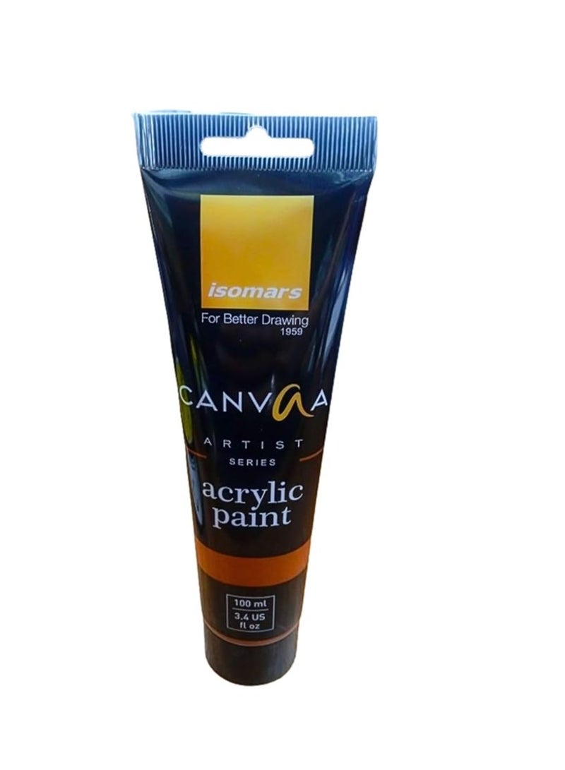 Isomers Canvaa Acrylic Paint 100ml Vibrant Pigmented & Fadeproof Colors - ARTIST SERIES - For Canvas Painting, Scrap Book, Paper Board, Wood & Terracotta Burnt Sienna - Image 1