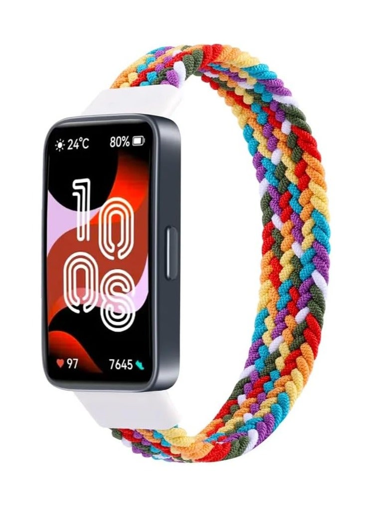 Braided Strap Compatible with for Huawei Band 9/8 Replacement Belt Watchband, Woven Nylon Elastic Huawei Band 8/9 Small Size (Colors) 