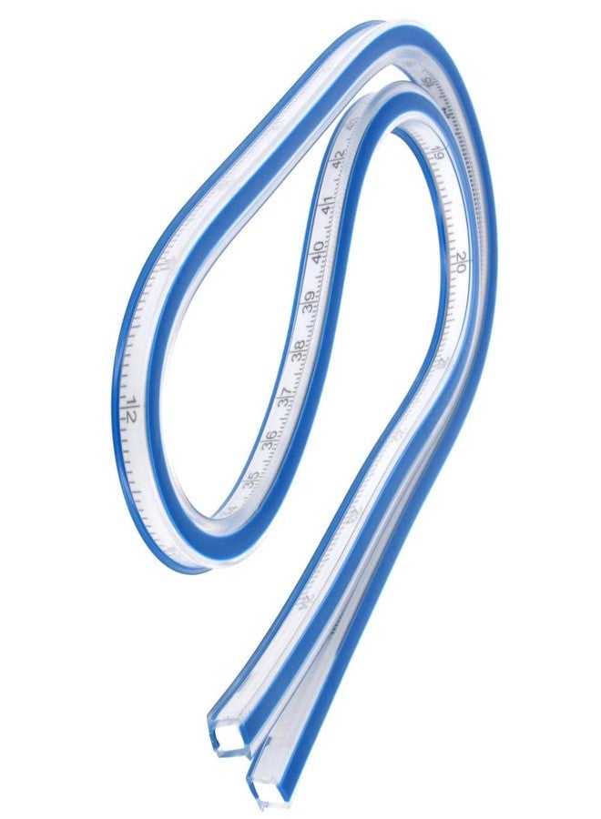 اتول مارت مسطرة منحنية مرنة من يو تول مارت، متدرجة 60 سم / 23.6 بوصة مع حافة حبر، للرسم، وصنع الأنماط، والهندسة، وصنع الاستنسل، وأداة قياس تركيب السرج، قطعة واحدة - Image 3