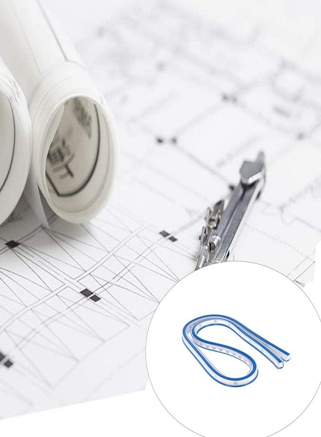 اتول مارت مسطرة منحنية مرنة من يو تول مارت، متدرجة 60 سم / 23.6 بوصة مع حافة حبر، للرسم، وصنع الأنماط، والهندسة، وصنع الاستنسل، وأداة قياس تركيب السرج، قطعة واحدة - Image 5