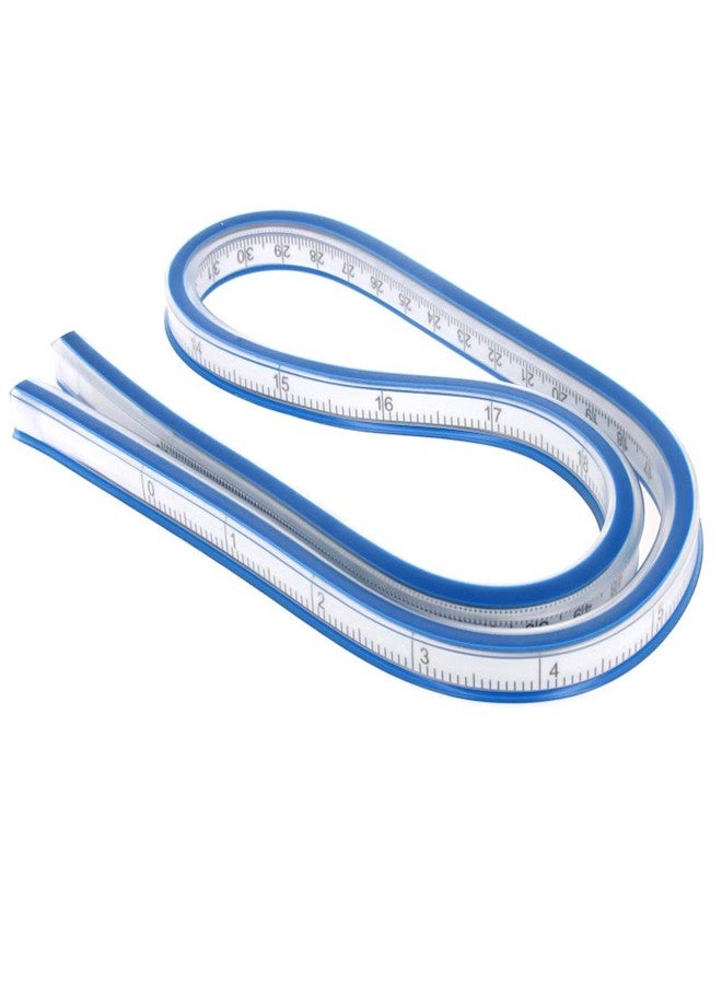 اتول مارت مسطرة منحنية مرنة من يو تول مارت، متدرجة 60 سم / 23.6 بوصة مع حافة حبر، للرسم، وصنع الأنماط، والهندسة، وصنع الاستنسل، وأداة قياس تركيب السرج، قطعة واحدة - Image 2