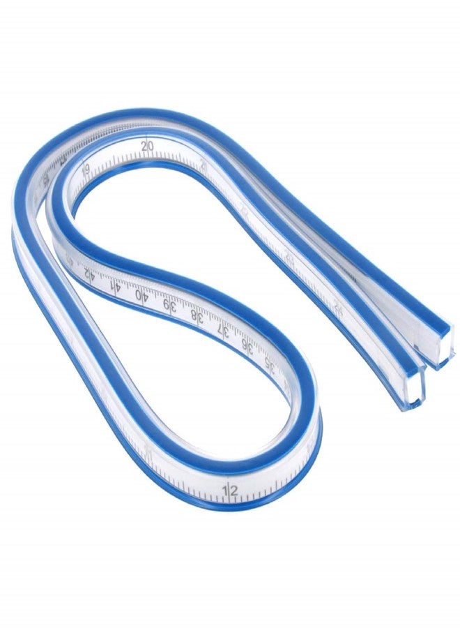 اتول مارت مسطرة منحنية مرنة من يو تول مارت، متدرجة 60 سم / 23.6 بوصة مع حافة حبر، للرسم، وصنع الأنماط، والهندسة، وصنع الاستنسل، وأداة قياس تركيب السرج، قطعة واحدة - Image 1