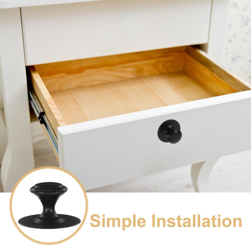6pcs Black Stainless Steel No Drill Adhesive Mount Drawer Pulls Kitchen Cabinet Knobs - Image 4