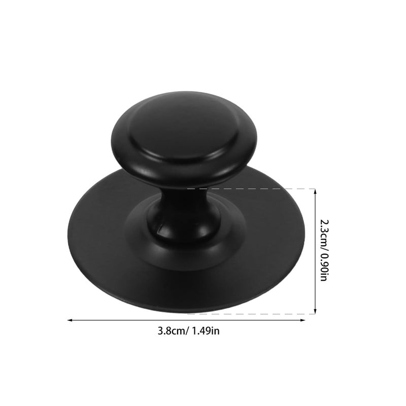 6pcs Black Stainless Steel No Drill Adhesive Mount Drawer Pulls Kitchen Cabinet Knobs - Image 3