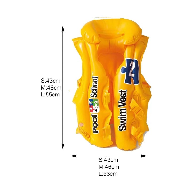 Drofail Toys Swimming Vest for Kids | Swimming Jacket for Boys & Girls Toys Swimming Vest Inflatable Step Chambers Life Jacket Jaket 3-6 Years Multi Color (S) - Image 5