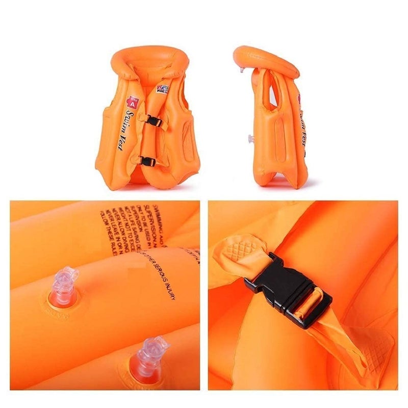Drofail Toys Swimming Vest for Kids | Swimming Jacket for Boys & Girls Toys Swimming Vest Inflatable Step Chambers Life Jacket Jaket 3-6 Years Multi Color (S) - Image 2