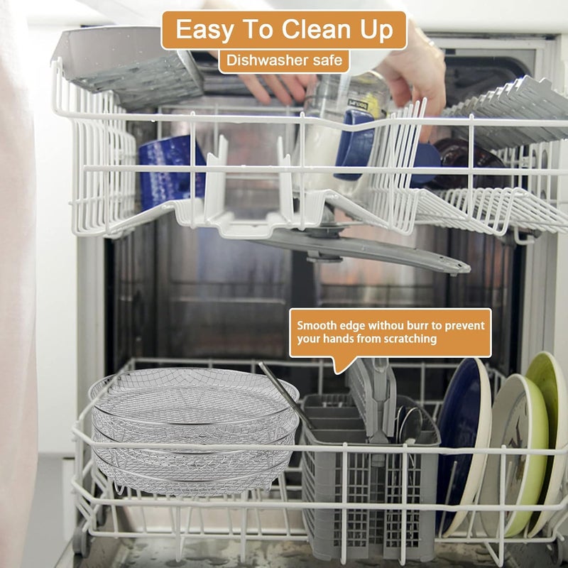 SENENQU Round Air Fryer Rack Compatible with Ninja, Three Layers Stackable Air Fryer Accessories, Stainless Steel Air Fryer Basket Dehydrator Rack Toast Rack Fit for 4.8L – 6.6L Air Fryer - Image 5