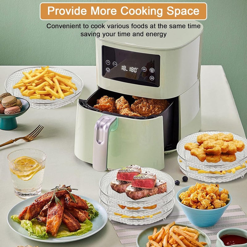 SENENQU Round Air Fryer Rack Compatible with Ninja, Three Layers Stackable Air Fryer Accessories, Stainless Steel Air Fryer Basket Dehydrator Rack Toast Rack Fit for 4.8L – 6.6L Air Fryer - Image 4