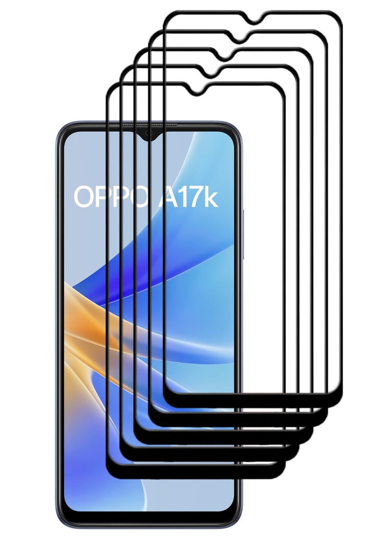ACLIX 5 Pieces Antistatic ESD Dustproof Premium Quality High Definition Tempered Glass Screen Protector Designed For Oppo A17k - Image 1