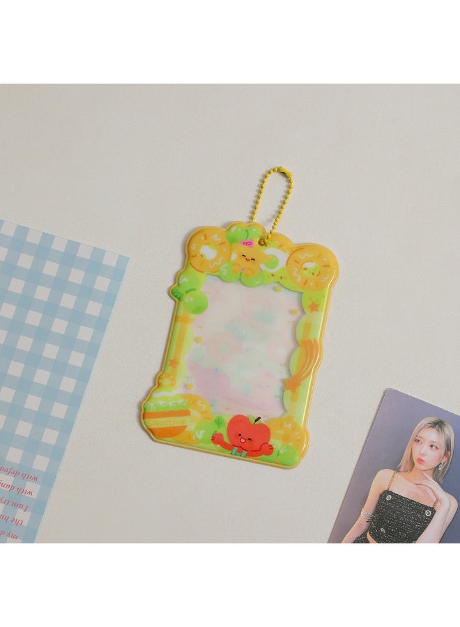 NIBEMINENT 1 - Piece Sweet Girl Kpop Photo Card Holder Pendant Key Chain ID Badge Holder ID Card Holder Photo Card Protector for School ID Office ID Access Card for Women Girls - Image 1