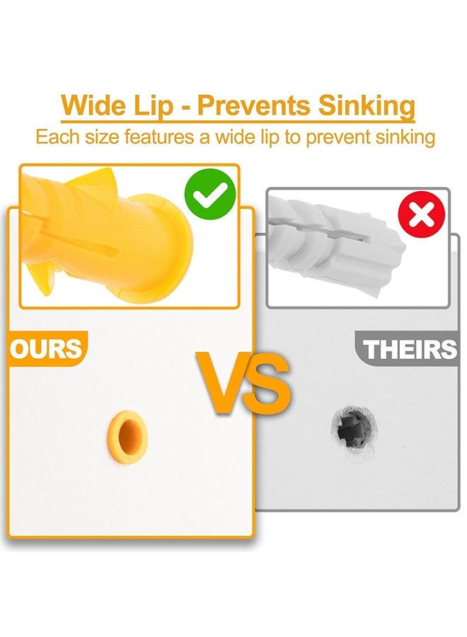 Lemon 270 PCS Drywall Anchors and Screws Assortment Kit, 135 Plastic Dry Wall Expansion Anchors and 135 Philips Flat Head Wood Screws, 5 Sizes Wall Hanging Kit for Art Decor, Replaces Picture Nails - Image 4