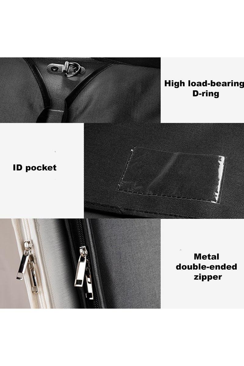 حقائب ملابس متعددة الوظائف قابلة للطي مع جراب عربة الأمتعة، حامل بدلات مقاوم للماء، أكسفورد متين فاخر، لوحة من جلد البولي يوريثان، جيوب كبيرة، أسود - Image 4