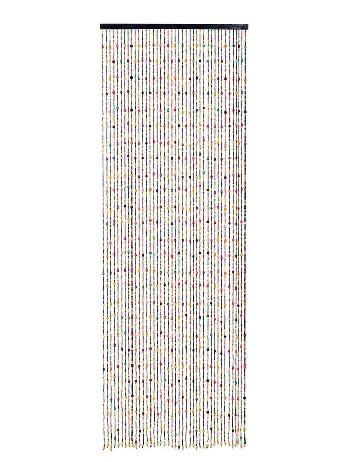 ستارة خرز خشبية ملونة بألوان قوس قزح من FlavorThings، مقاس 36 بوصة × 79 بوصة، 41 خيطًا، بنمط بوهيمي طبيعي، تُضفي لمسة جمالية على مداخل الأبواب الخشبية، وتُشبه في مظهرها الخيزران، وتُستخدم كديكور منزلي أو كهدية. - Image 2